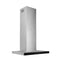 30-Inch Convertible Wall-Mount T-Style Chimney Range Hood, 450 Max CFM, w/Black Glass