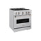 30 In. 4.2 Cu. Ft. Classic Dual Fuel Range With 4 Burner Gas Cooktop And Electric Convection Oven In Stainless Steel