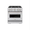 30 In. 4.2 Cu. Ft. Classic Dual Fuel Range With 4 Burner Gas Cooktop And Electric Convection Oven In Stainless Steel