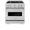 30 In. 4.2 Cu. Ft. Classic Dual Fuel Range With 4 Burner Gas Cooktop And Electric Convection Oven In Stainless Steel