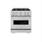 30 In. 4.2 Cu. Ft. Classic Dual Fuel Range With 4 Burner Gas Cooktop And Electric Convection Oven In Stainless Steel