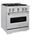 30 In. 4.2 Cu. Ft. Classic Dual Fuel Range With 4 Burner Gas Cooktop And Electric Convection Oven In Stainless Steel