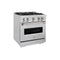 30 In. 4.2 Cu. Ft. Classic Dual Fuel Range With 4 Burner Gas Cooktop And Electric Convection Oven In Stainless Steel