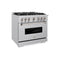 36 In. 5.2 Cu. Ft. Classic Dual Fuel Range With 6 Burner Gas Cooktop And Electric Convection Oven In Stainless Steel