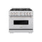 36 In. 5.2 Cu. Ft. Classic Dual Fuel Range With 6 Burner Gas Cooktop And Electric Convection Oven In Stainless Steel