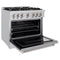 36 In. 5.2 Cu. Ft. Classic Dual Fuel Range With 6 Burner Gas Cooktop And Electric Convection Oven In Stainless Steel