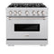 36 In. 5.2 Cu. Ft. Classic Dual Fuel Range With 6 Burner Gas Cooktop And Electric Convection Oven In Stainless Steel