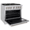 36 In. 5.2 Cu. Ft. Classic Dual Fuel Range With 6 Burner Gas Cooktop And Electric Convection Oven In Stainless Steel