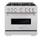 36 In. 5.2 Cu. Ft. Classic Dual Fuel Range With 6 Burner Gas Cooktop And Electric Convection Oven In Stainless Steel