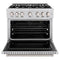 36 In. 5.2 Cu. Ft. Classic Dual Fuel Range With 6 Burner Gas Cooktop And Electric Convection Oven In Stainless Steel