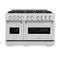 48 In. 6.7 Cu. Ft. Classic Double Oven Dual Fuel Range With 8 Burner Gas Cooktop In Stainless Steel