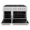 48 In. 6.7 Cu. Ft. Classic Double Oven Dual Fuel Range With 8 Burner Gas Cooktop In Stainless Steel