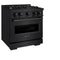 30 In. 4.2 Cu. Ft. Classic Dual Fuel Range With 4 Burner Gas Cooktop And Electric Convection Oven In Black Stainless Steel