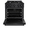 30 In. 4.2 Cu. Ft. Classic Dual Fuel Range With 4 Burner Gas Cooktop And Electric Convection Oven In Black Stainless Steel
