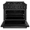 36 In. 5.2 Cu. Ft. Classic Dual Fuel Range With 6 Burner Gas Cooktop And Electric Convection Oven In Black Stainless Steel