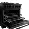 36 In. 5.2 Cu. Ft. Classic Dual Fuel Range With Gas Cooktop And Electric Convection Oven In Black Stainless Steel With 6 Brass Burners