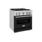 30 In. 4.2 Cu. Ft. Classic Dual Fuel Range With 4 Burner Gas Cooktop And Electric Convection Oven In Stainless Steel With Black Matte Door