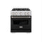 30 In. 4.2 Cu. Ft. Classic Dual Fuel Range With 4 Burner Gas Cooktop And Electric Convection Oven In Stainless Steel With Black Matte Door
