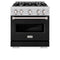 30 In. 4.2 Cu. Ft. Classic Dual Fuel Range With 4 Burner Gas Cooktop And Electric Convection Oven In Stainless Steel With Black Matte Door