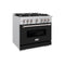 36 In. 5.2 Cu. Ft. Classic Dual Fuel Range With 6 Burner Gas Cooktop And Electric Convection Oven In Stainless Steel With Black Matte Door