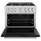 36 In. 5.2 Cu. Ft. Classic Dual Fuel Range With 6 Burner Gas Cooktop And Electric Convection Oven In Stainless Steel With Black Matte Door