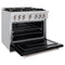 36 In. 5.2 Cu. Ft. Classic Dual Fuel Range With 6 Burner Gas Cooktop And Electric Convection Oven In Stainless Steel With Black Matte Door