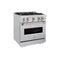 30 In. 4.2 Cu. Ft. Classic Dual Fuel Range With Gas Cooktop And Electric Convection Oven In Stainless Steel With 4 Brass Burners
