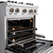 30 In. 4.2 Cu. Ft. Classic Dual Fuel Range With Gas Cooktop And Electric Convection Oven In Stainless Steel With 4 Brass Burners