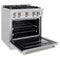 30 In. 4.2 Cu. Ft. Classic Dual Fuel Range With Gas Cooktop And Electric Convection Oven In Stainless Steel With 4 Brass Burners
