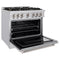 36 In. 5.2 Cu. Ft. Classic Dual Fuel Range With Gas Cooktop And Electric Convection Oven In Stainless Steel With 6 Brass Burners