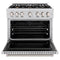 36 In. 5.2 Cu. Ft. Classic Dual Fuel Range With Gas Cooktop And Electric Convection Oven In Stainless Steel With 6 Brass Burners