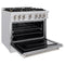 36 In. 5.2 Cu. Ft. Classic Dual Fuel Range With Gas Cooktop And Electric Convection Oven In Stainless Steel With 6 Brass Burners