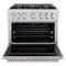 36 In. 5.2 Cu. Ft. Classic Dual Fuel Range With Gas Cooktop And Electric Convection Oven In Stainless Steel With 6 Brass Burners