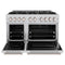 48 In. 6.7 Cu. Ft. Classic Double Oven Dual Fuel Range In Stainless Steel With 8 Brass Burners