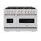 48 In. 6.7 Cu. Ft. Classic Double Oven Dual Fuel Range In Stainless Steel With 8 Brass Burners