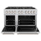 48 In. 6.7 Cu. Ft. Classic Double Oven Dual Fuel Range In Stainless Steel With 8 Brass Burners