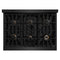 Autograph Edition 36 In. 5.2 Cu. Ft. Classic Dual Fuel Range With 6 Burner Gas Cooktop And Electric Convection Oven In Black Stainless Steel With Champagne Bronze Accents