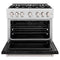 36 In. 5.2 Cu. Ft. Classic Dual Fuel Range With 6 Burner Gas Cooktop And Electric Convection Oven In Satin Stainless Steel With Black Matte Door