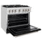 36 In. 5.2 Cu. Ft. Classic Dual Fuel Range With 6 Burner Gas Cooktop And Electric Convection Oven In Satin Stainless Steel With Black Matte Door