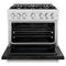 36 In. 5.2 Cu. Ft. Classic Dual Fuel Range With 6 Burner Gas Cooktop And Electric Convection Oven In Satin Stainless Steel With Black Matte Door