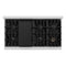 48 In. 6.7 Cu. Ft. Classic Double Oven Dual Fuel Range With 8 Burner Gas Cooktop In Satin Stainless Steel With Black Matte Doors
