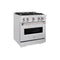 30 In. 4.2 Cu. Ft. Classic Dual Fuel Range With Gas Cooktop And Electric Convection Oven In Satin Stainless Steel With 4 Brass Burners