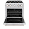 30 In. 4.2 Cu. Ft. Classic Dual Fuel Range With Gas Cooktop And Electric Convection Oven In Satin Stainless Steel With 4 Brass Burners