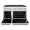 48 In. 6.7 Cu. Ft. Classic Double Oven Dual Fuel Range In Satin Stainless Steel With 8 Brass Burners