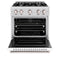 30 In. 4.2 Cu. Ft. Classic Dual Fuel Range With 4 Burner Gas Cooktop And Electric Convection Oven In Satin Stainless Steel With White Matte Door