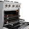30 In. 4.2 Cu. Ft. Classic Dual Fuel Range With 4 Burner Gas Cooktop And Electric Convection Oven In Satin Stainless Steel With White Matte Door