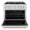 36 In. 5.2 Cu. Ft. Classic Dual Fuel Range With 6 Burner Gas Cooktop And Electric Convection Oven In Satin Stainless Steel With White Matte Door