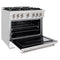 36 In. 5.2 Cu. Ft. Classic Dual Fuel Range With 6 Burner Gas Cooktop And Electric Convection Oven In Satin Stainless Steel With White Matte Door