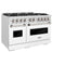 48 In. 6.7 Cu. Ft. Classic Double Oven Dual Fuel Range With 8 Burner Gas Cooktop In Satin Stainless Steel With White Matte Doors