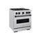 Autograph Edition 30 In. 4.2 Cu. Ft. Classic Dual Fuel Range With 4 Burner Gas Cooktop And Electric Convection Oven In Satin Stainless Steel With Matte Black Accents